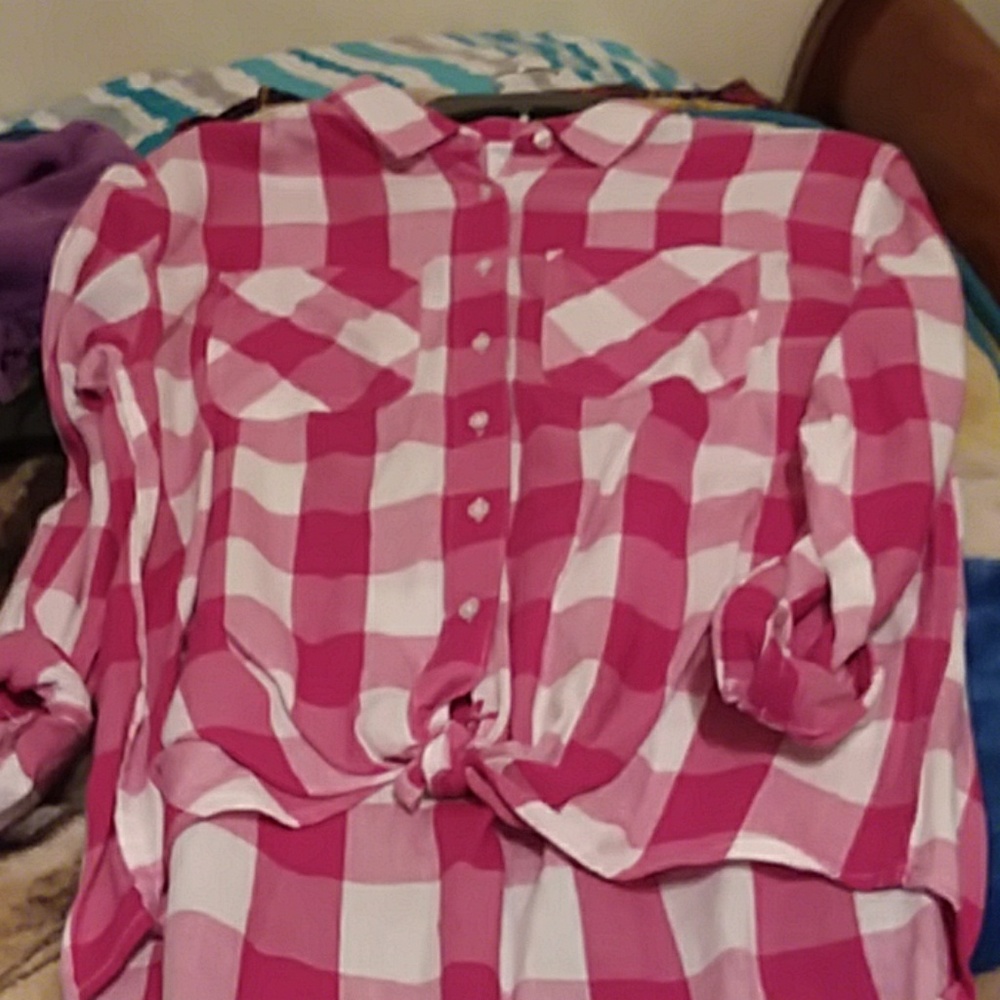 A pink plaid Flannel.